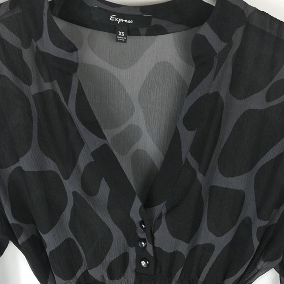 Express black and gray sheer blouse - Picture 3 of 6